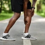 Older man stopping on a walk with calf pain, a common symptom of peripheral artery disease
